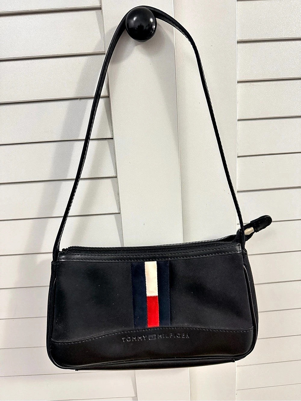 Tommy Hilfiger Y2k Color Block Shoulder Bag in Black & Red